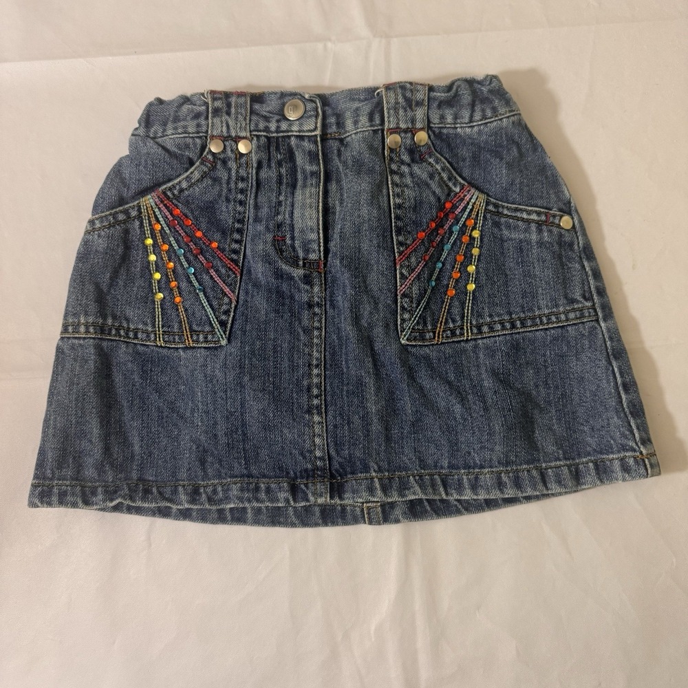 Vintage Gymboree Girls‎ Denim Skirt With Rhinestone Pockets Girls Size 6